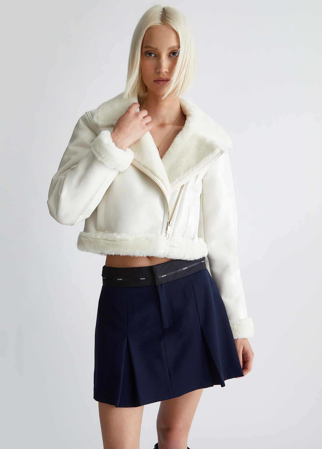 Coated fabric biker jacket