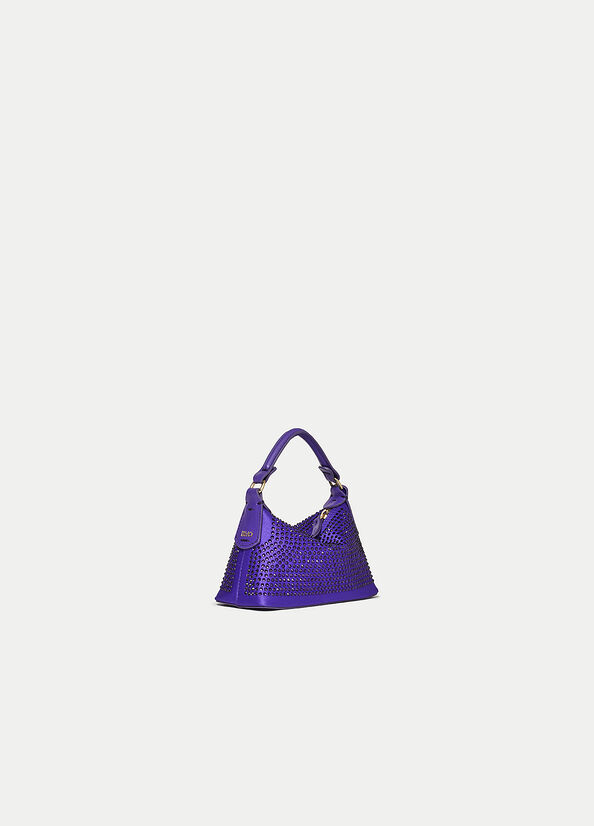Micro borsa hobo con strass