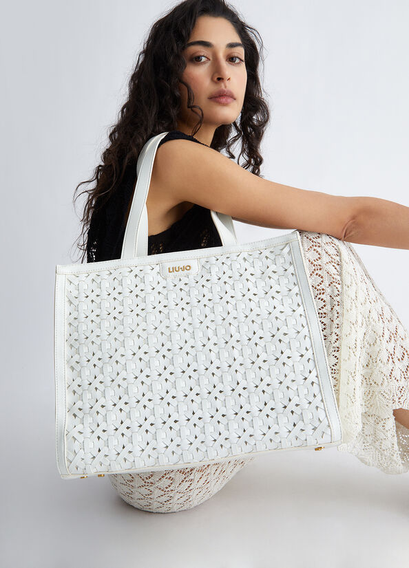 Borsa shopping intrecciata