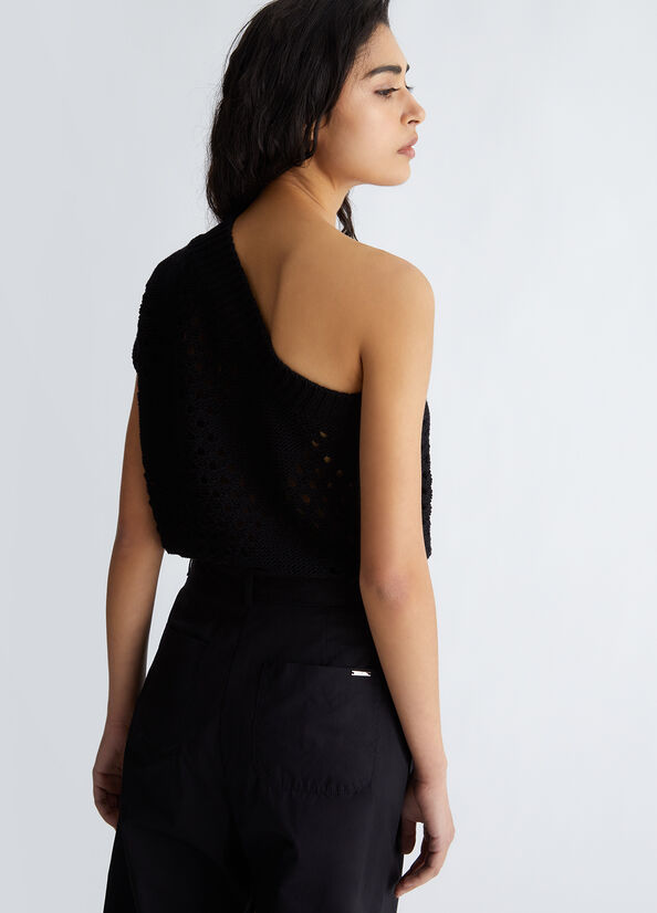 Maglia monospalla in cotone