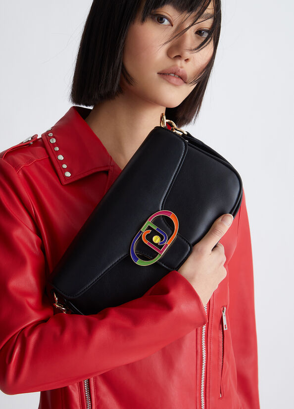 Borsa nera a spalla ecosostenibile