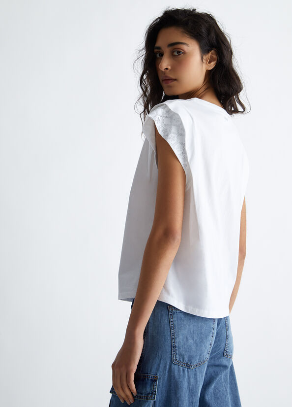 T-shirt ecosostenibile con strass