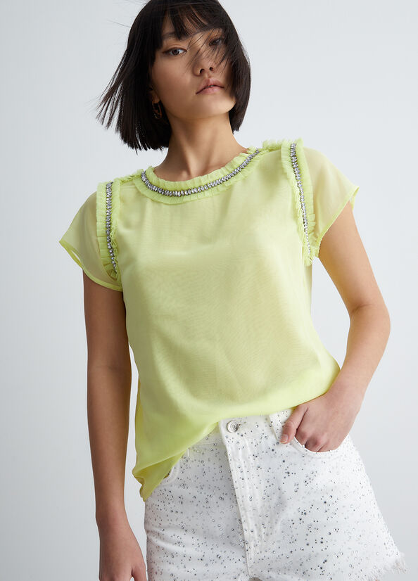 T-shirt con strass