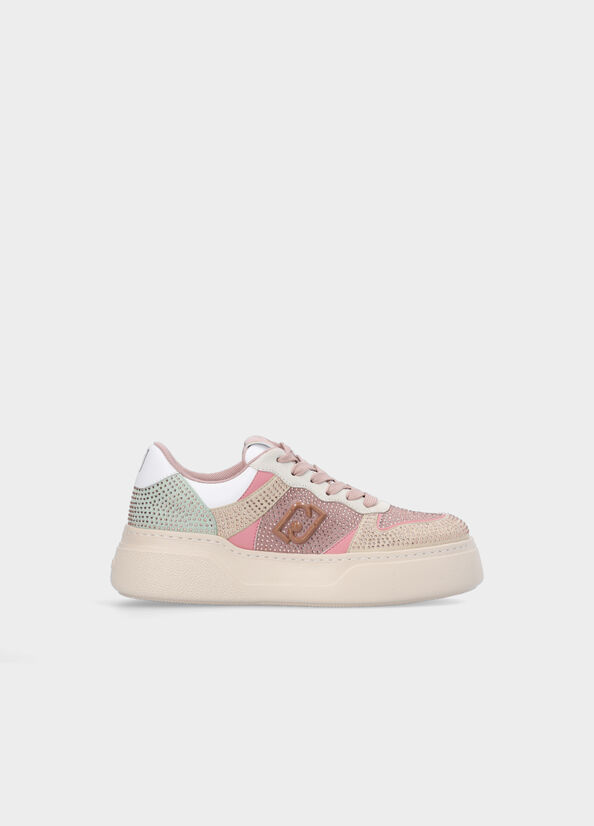Sneakers multicolor con strass