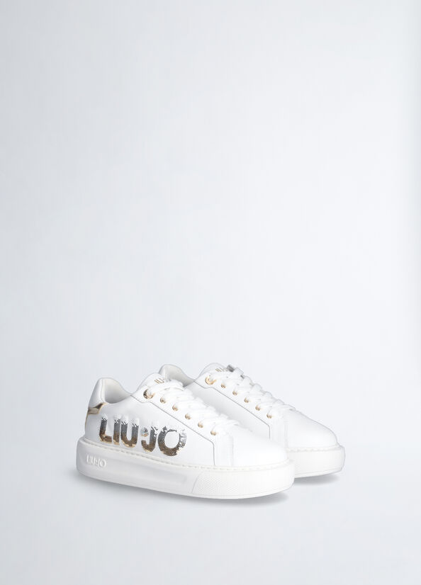 Sneakers platform con maxi logo
