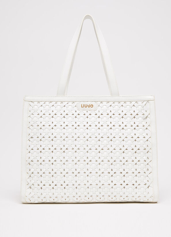Borsa shopping intrecciata