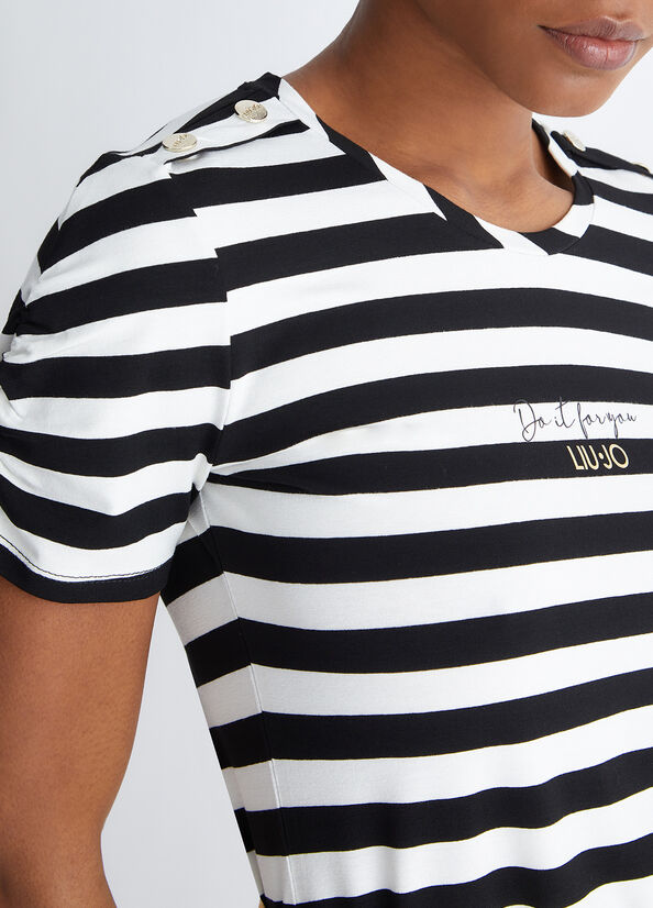 T-shirt a righe in jersey