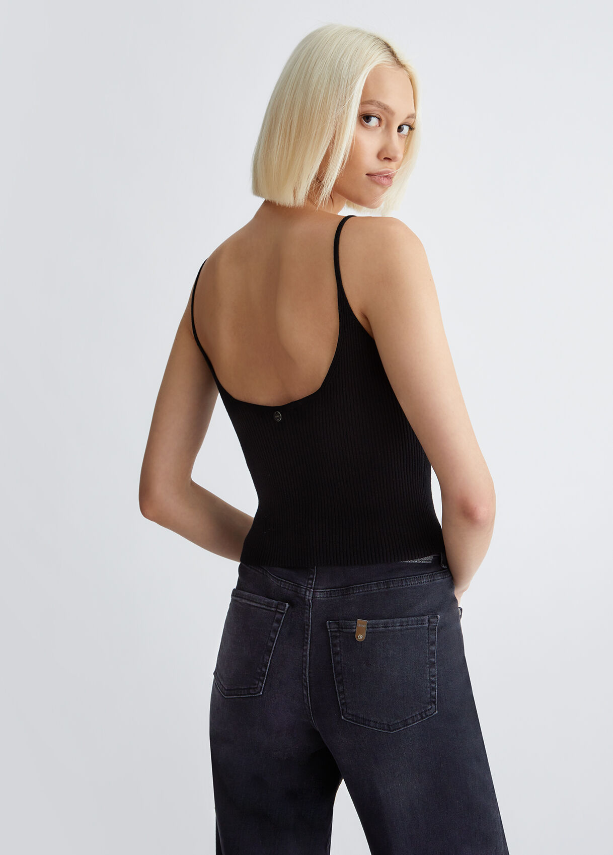 Black knit top