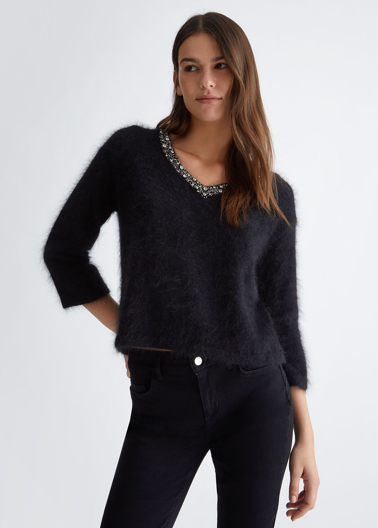 Jumper with gemstones