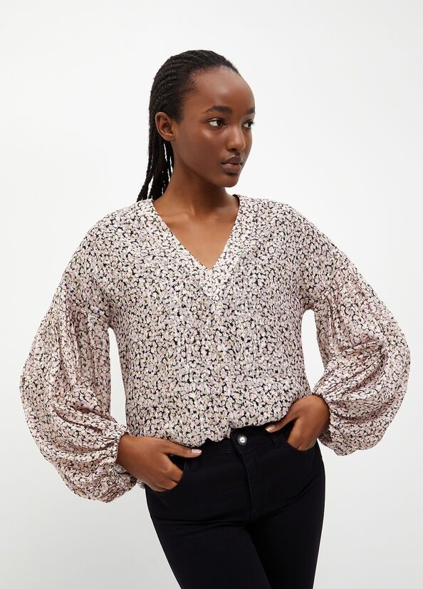 Blusa con stampa floreale