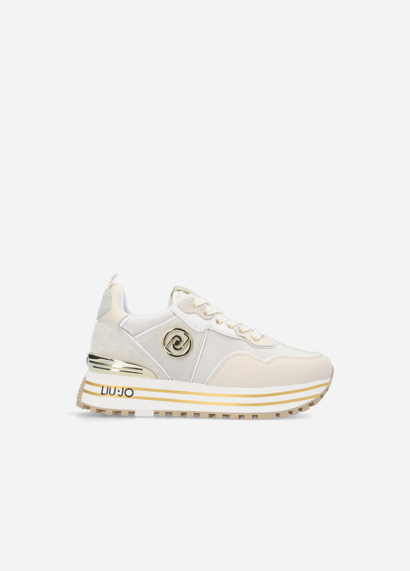 Sneakers platform in shiny nylon