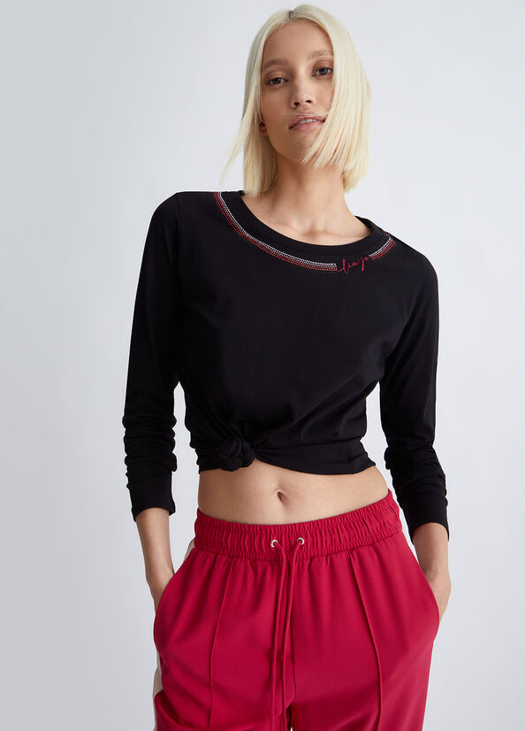 T-shirt con strass