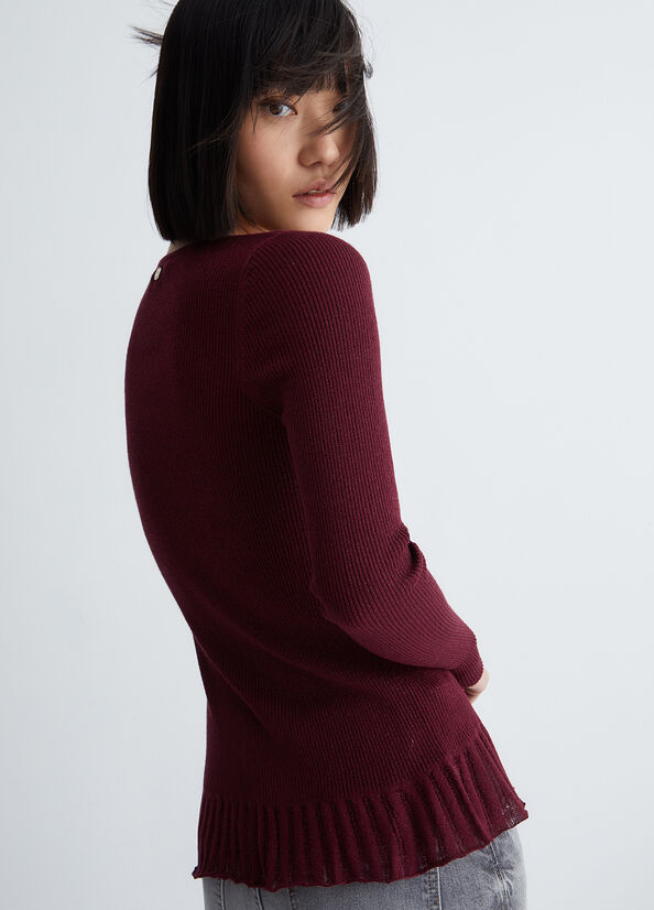 Cardigan rosso ecosostenibile