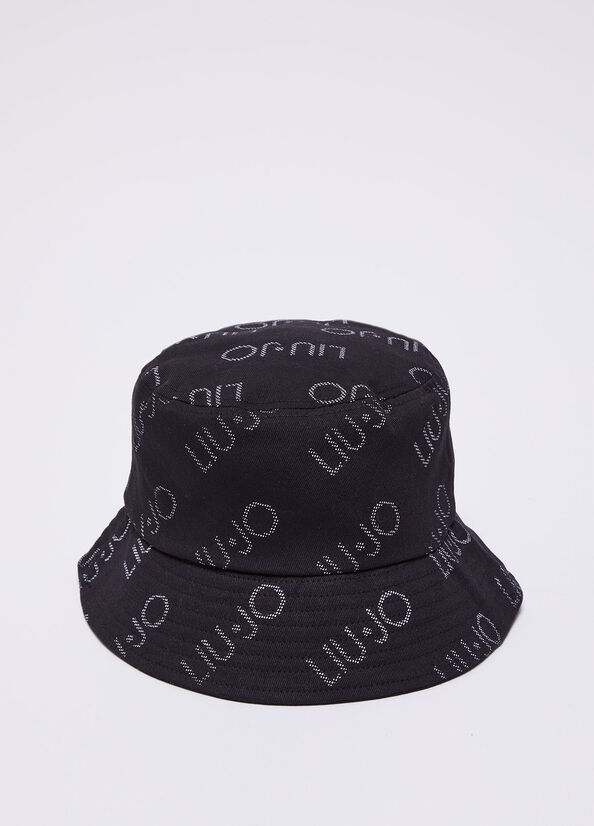 Cappello bucket in cotone con logo