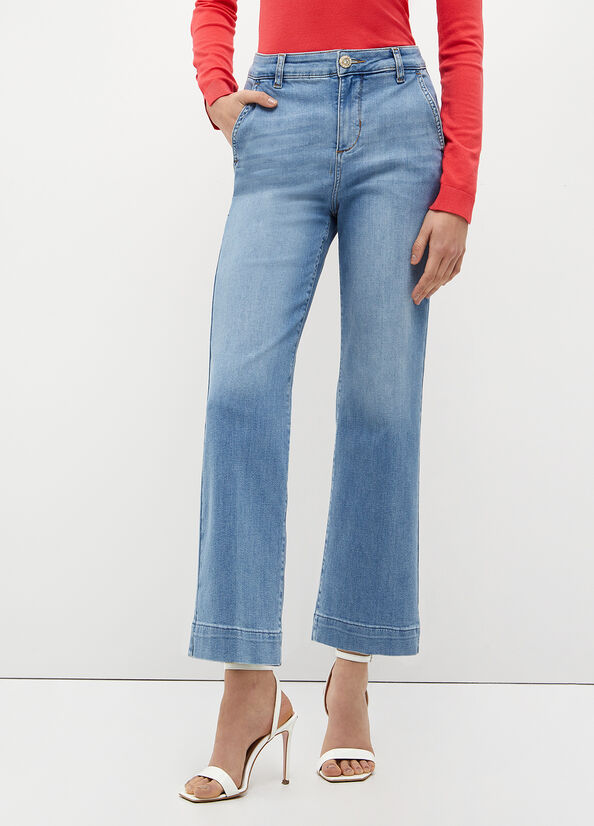 Jeans flare con foulard