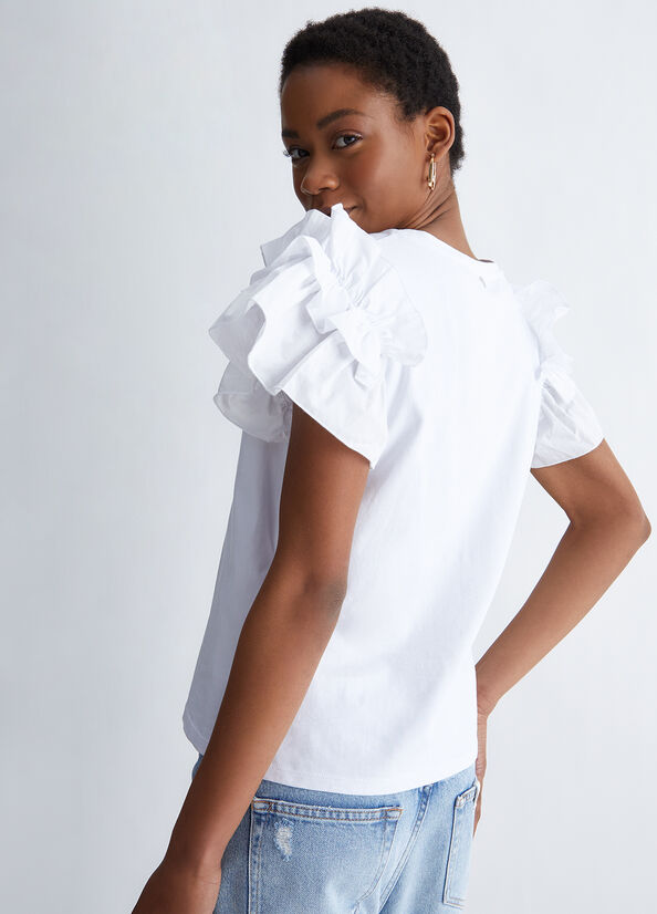 T-shirt con rouches