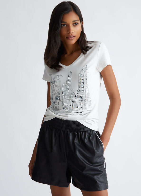 T-shirt con strass
