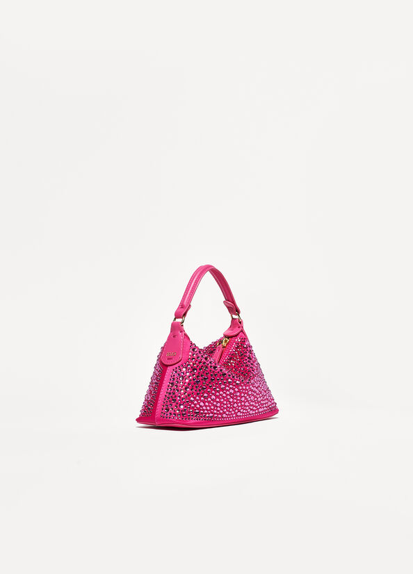 Mini borsa hobo con strass