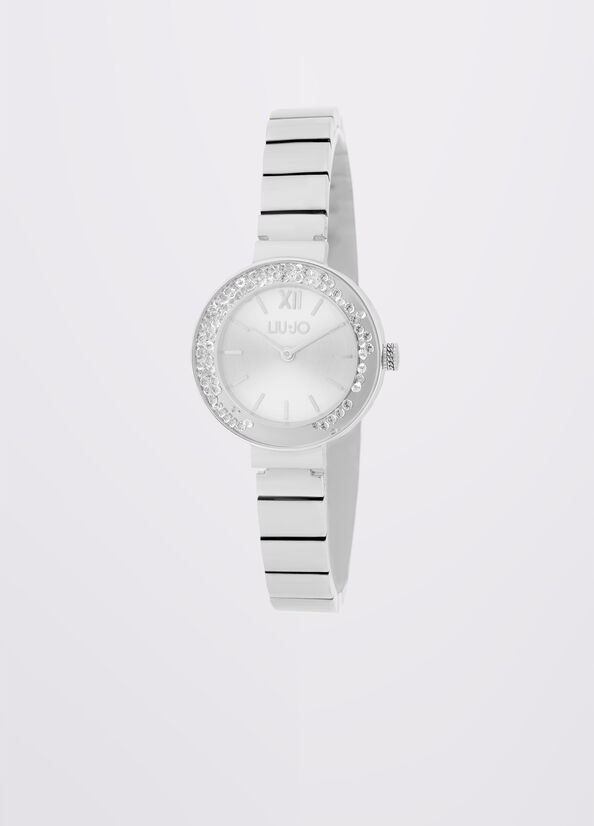 Orologio in acciaio con cristalli