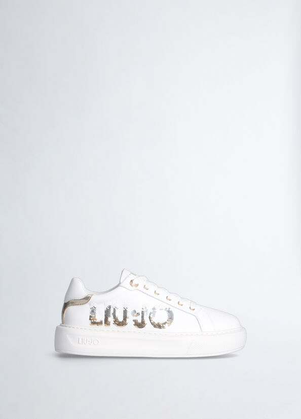Sneakers platform con maxi logo