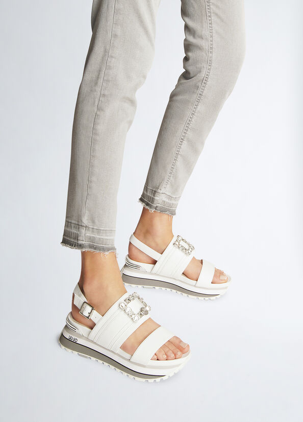 Sandali platform con logo gioiello