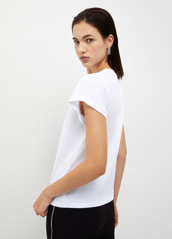 T-shirt con frange gioiello