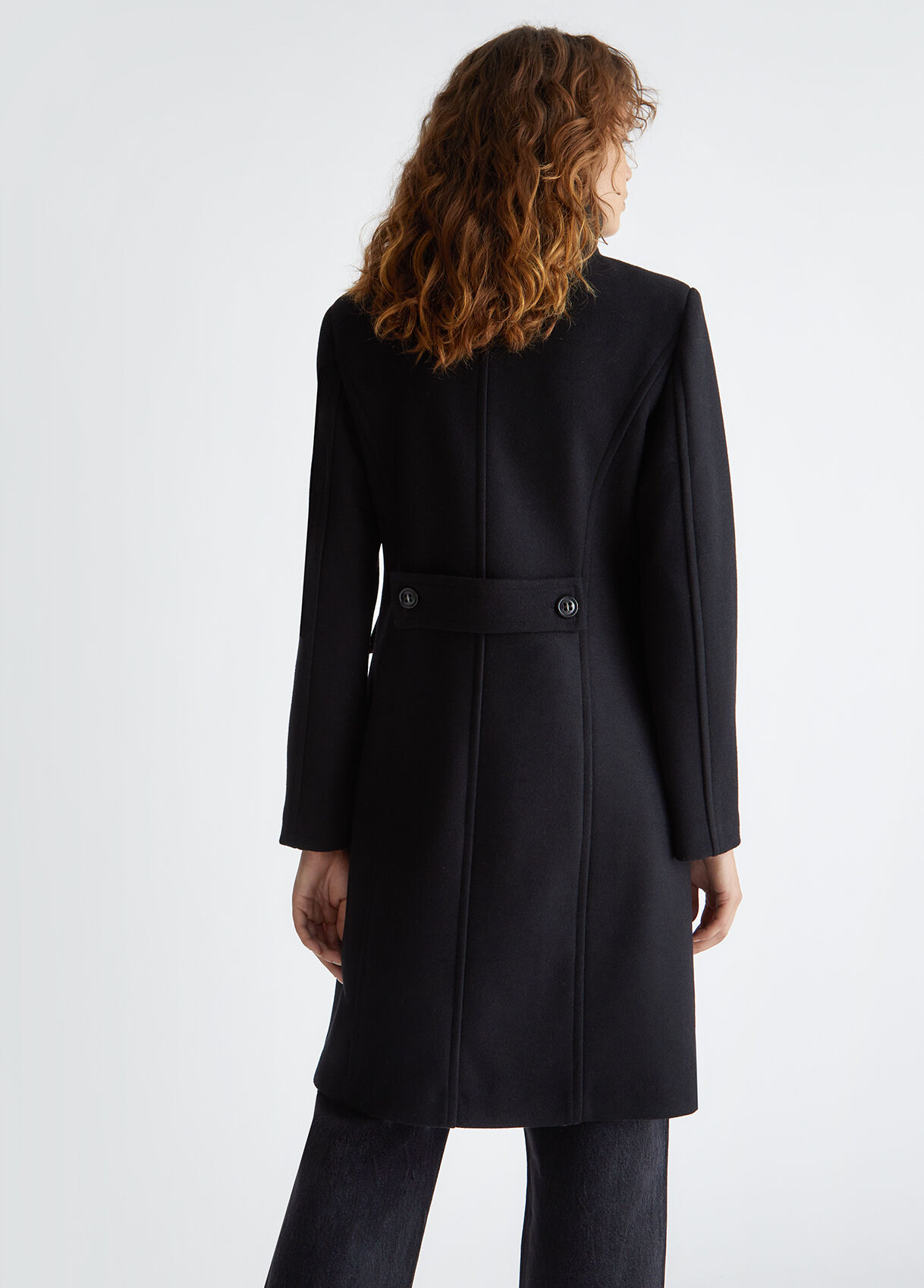 Black wool blend coat