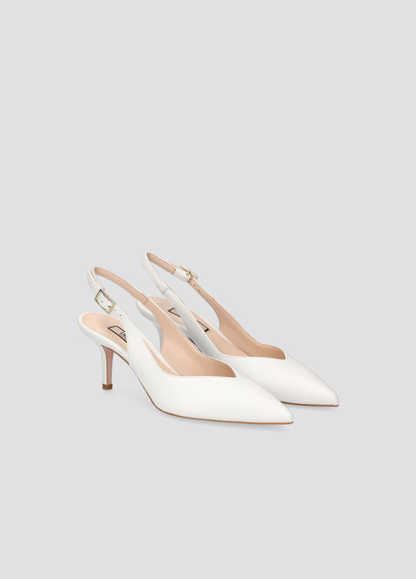 Décolleté sling back in pelle