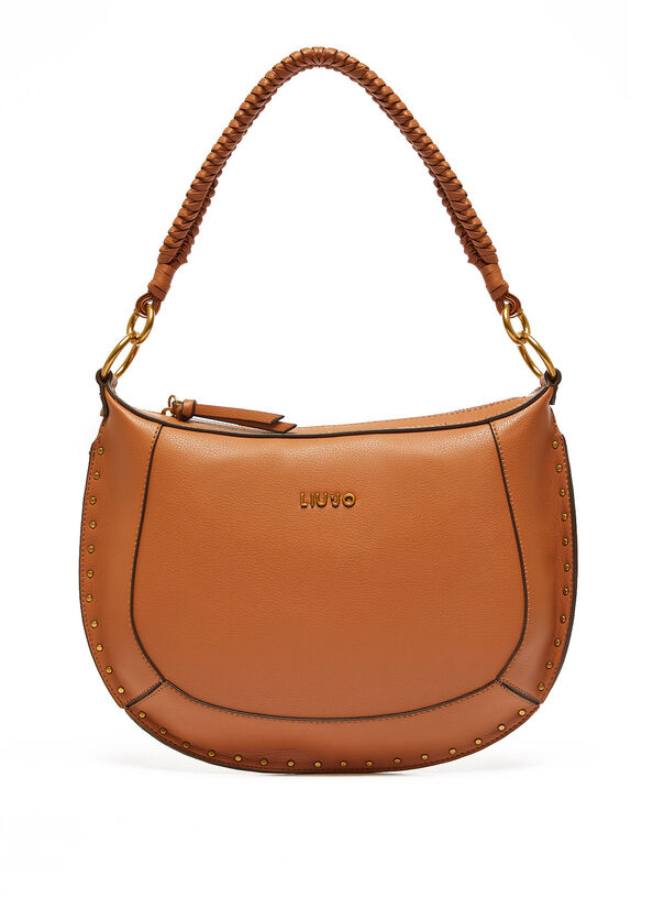 Borsa a spalla con micro borchie