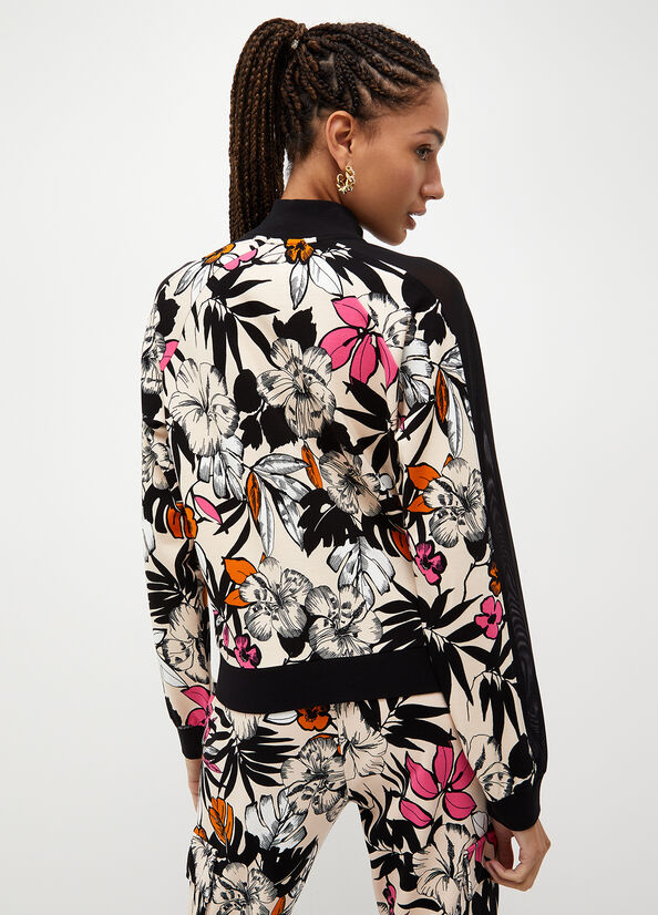 Felpa floreale con zip