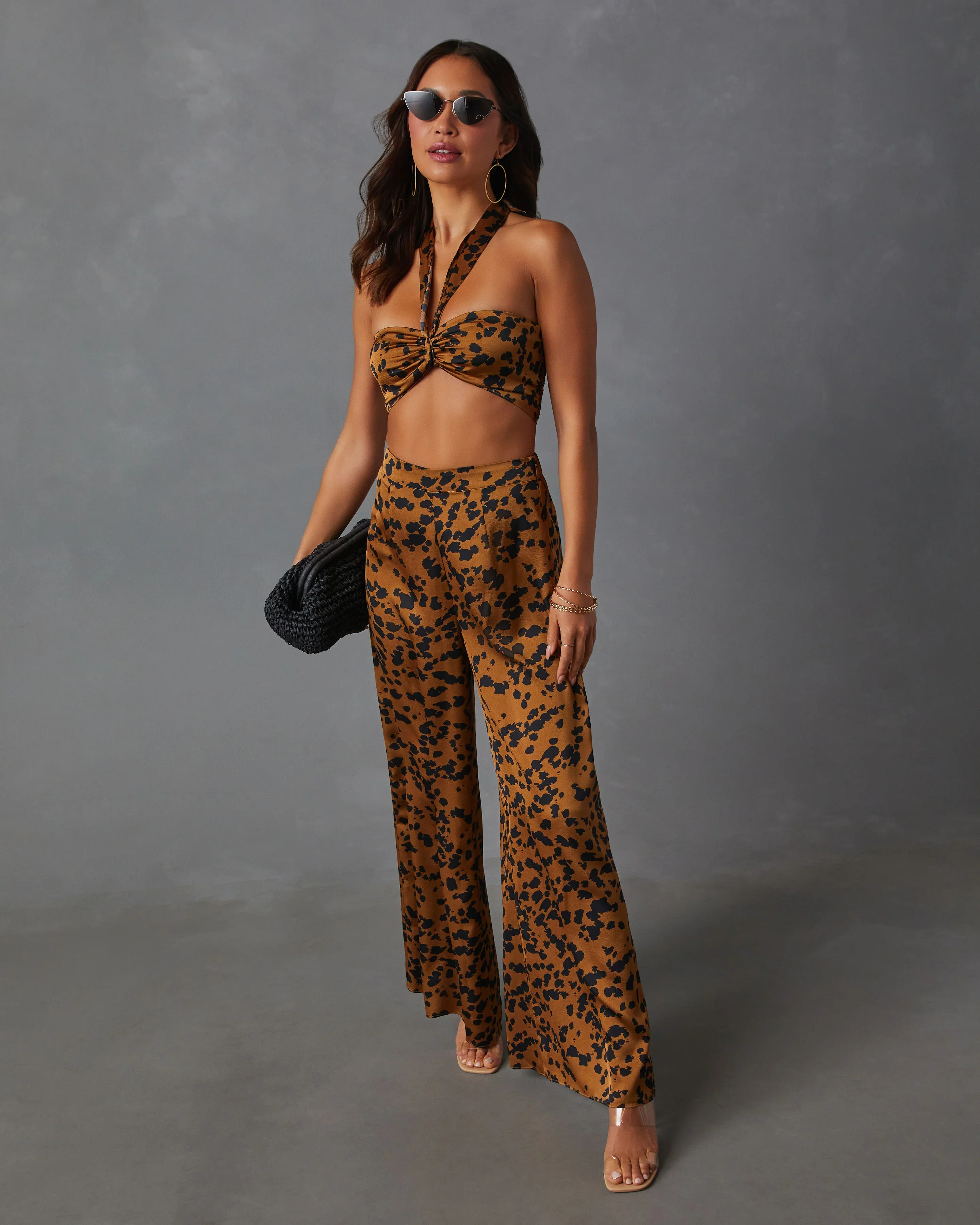 WFMD Easy Tiger Animal Print Wide Leg Pant