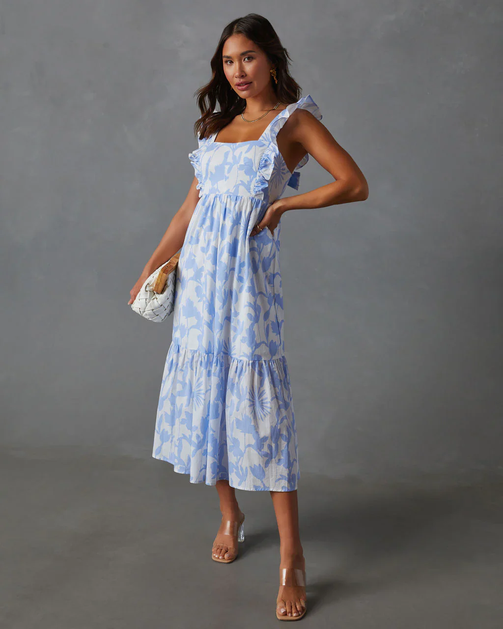 WFMD Roe Cotton Floral Midi Dress
