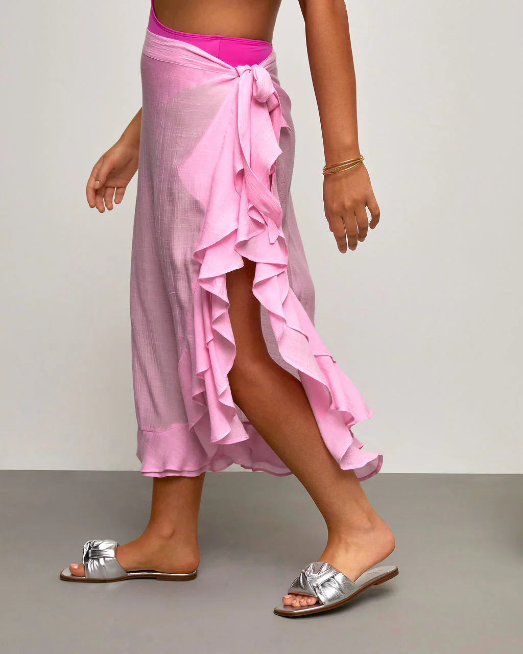 WFMD Flamingo Paradise Sarong Ruffle Skirt