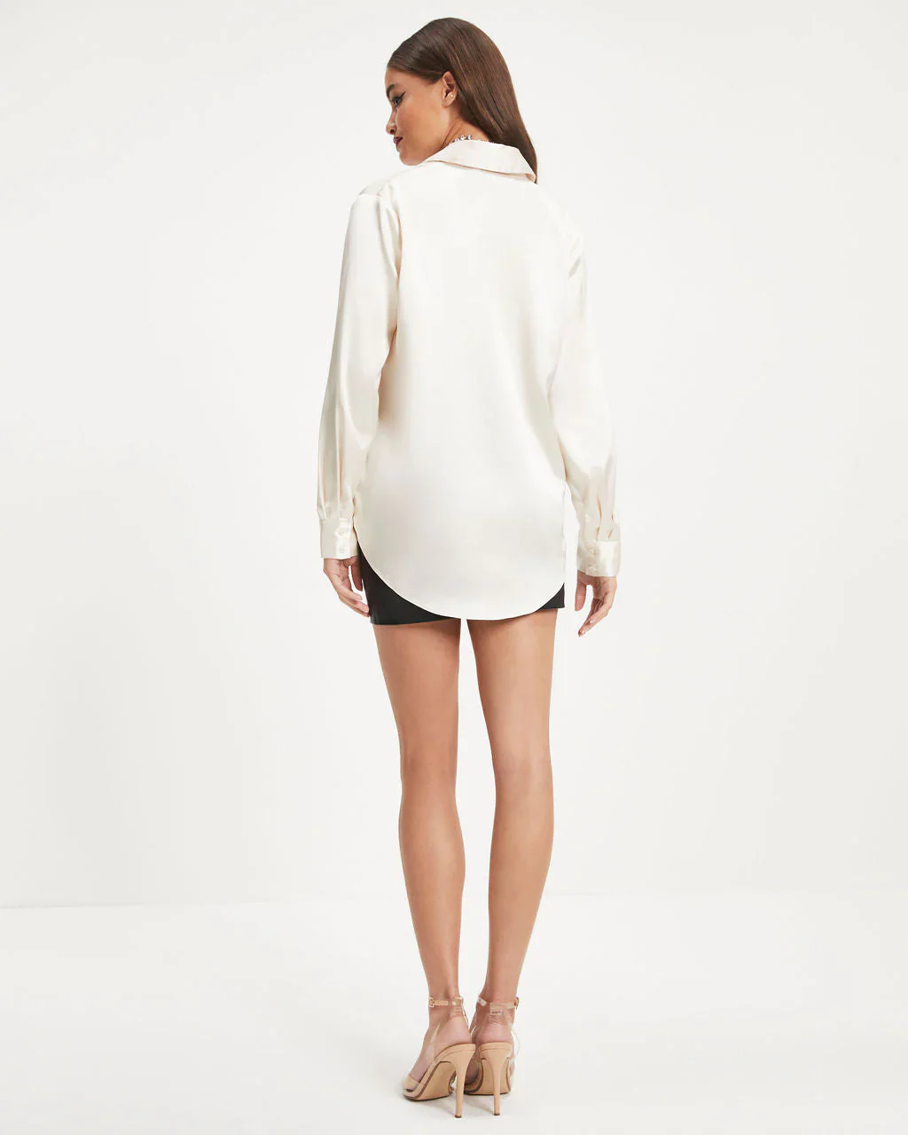 WFMD Sophisticated Satin Button Down Blouse