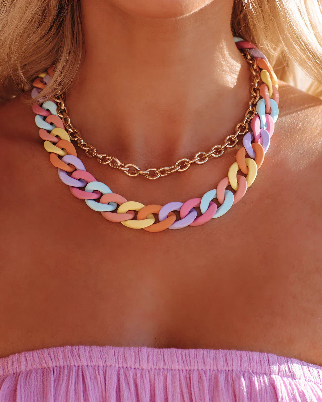 WFMD Like Candy Layered Chain Necklace