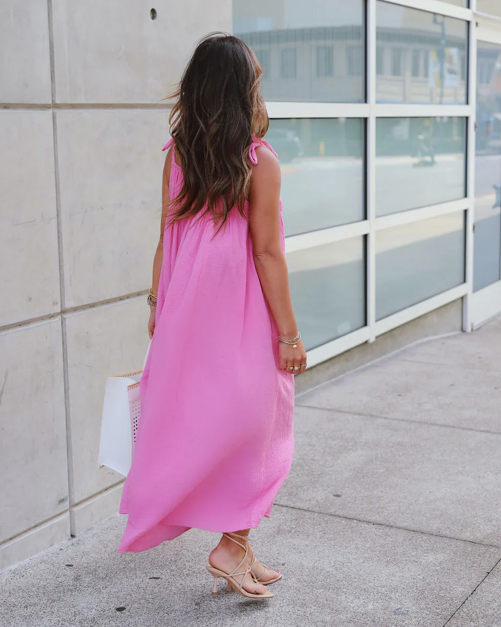 WFMD Sophie Cotton Smocked Pocketed Maxi Dress