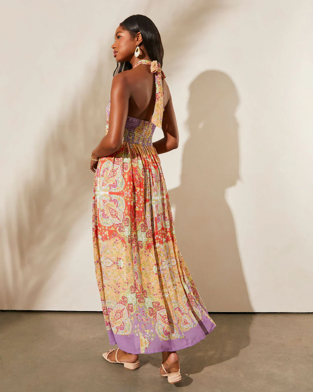 WFMD Medford Printed Halter Maxi Dress