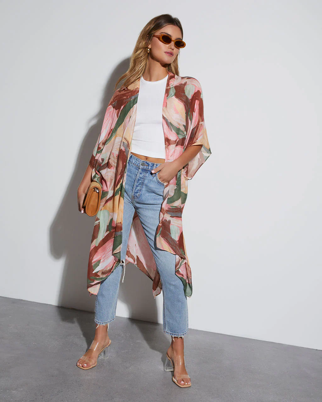 WFMD Del Rey Printed Open Front Kimono