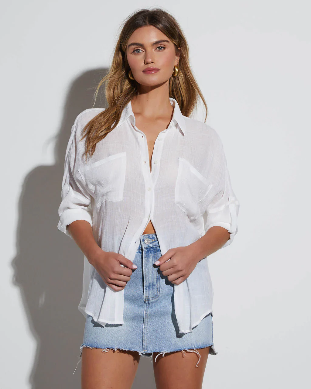 WFMD Asana Woven Button Down Top