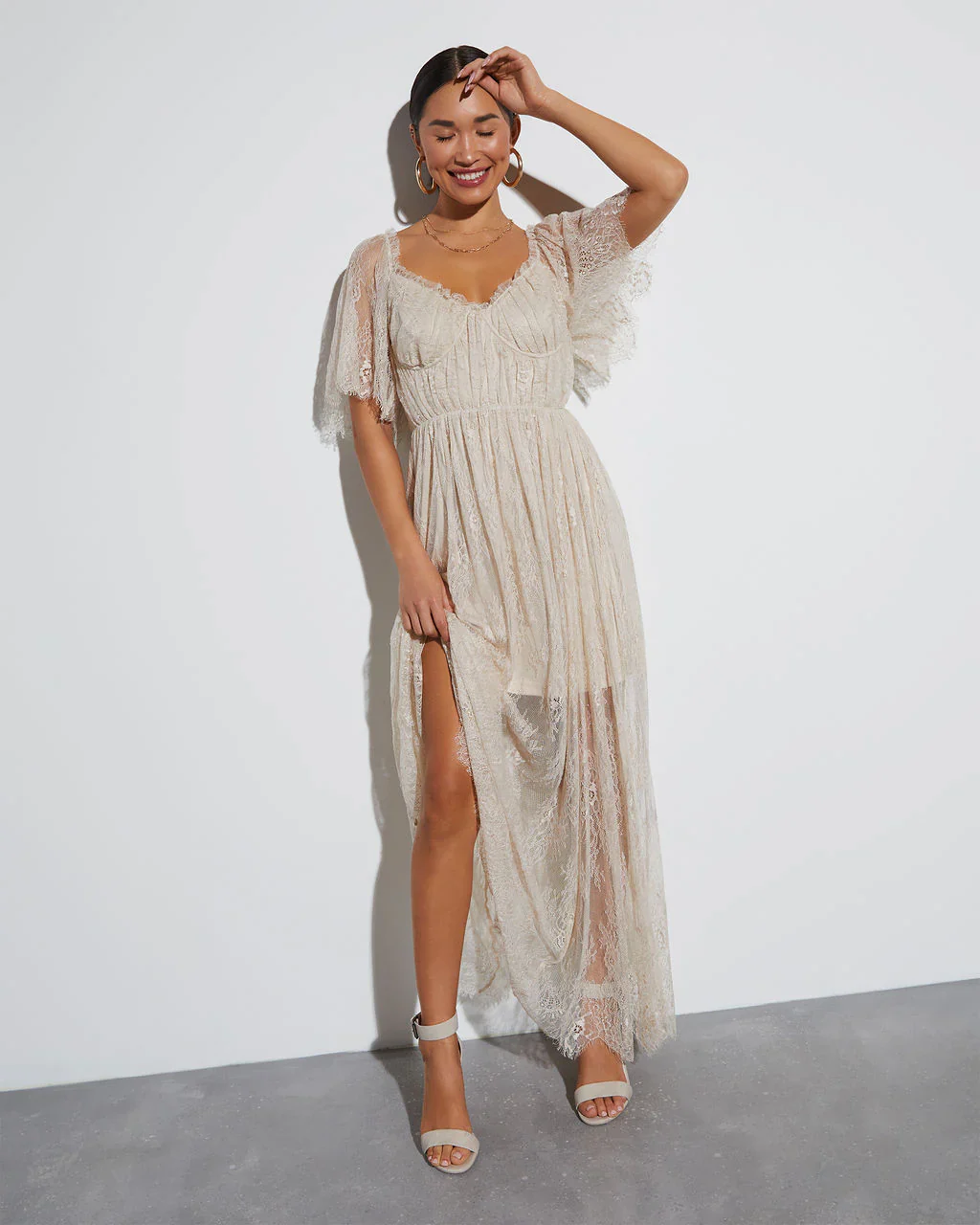 WFMD Iconic Entrance Lace Maxi Dress