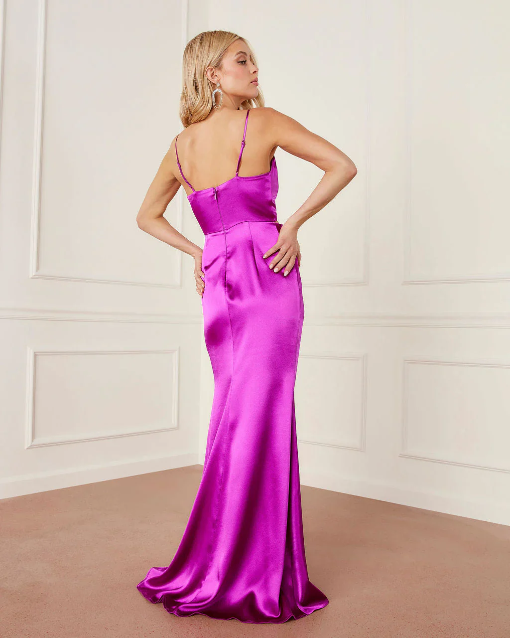 WFMD Mariah Satin Cutout Maxi Dress