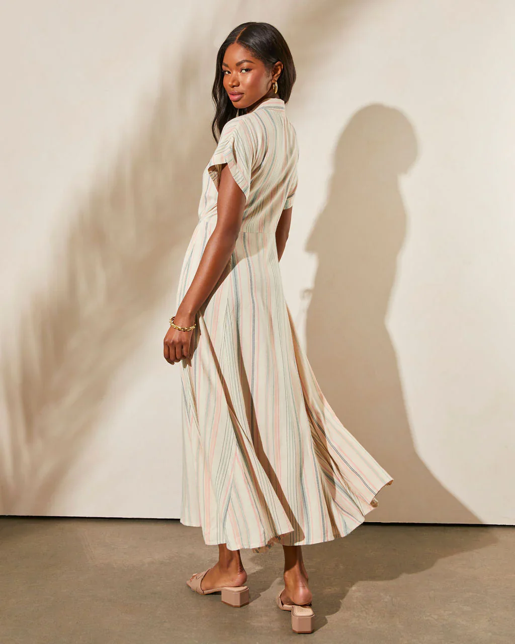 WFMD Sierra Vista Striped Button Down Maxi Dress