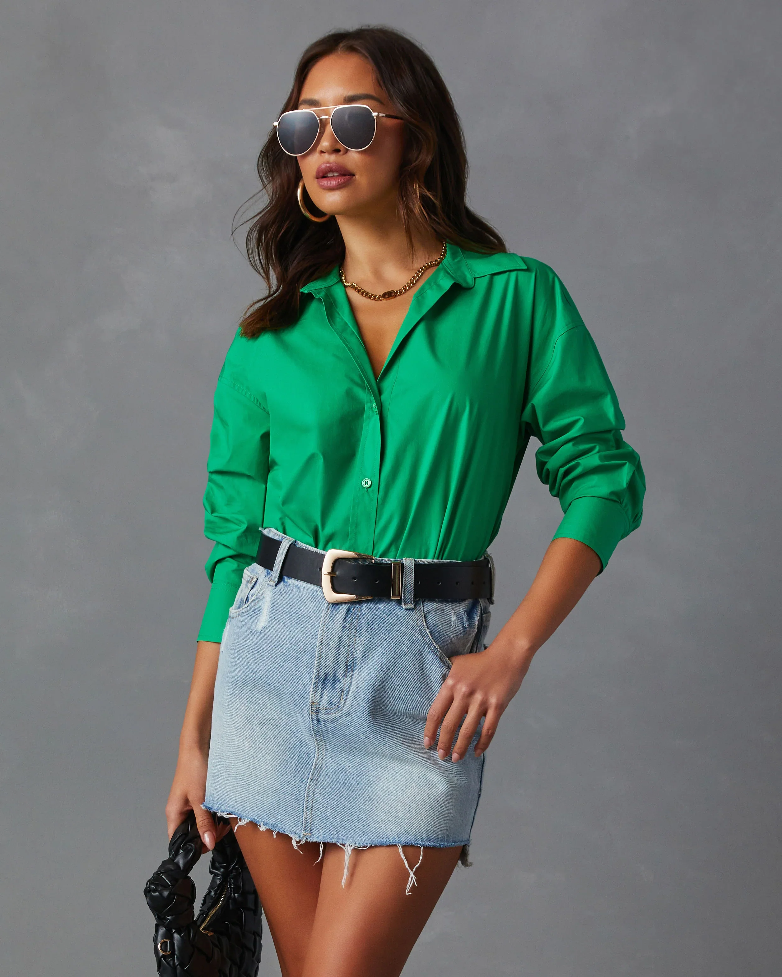 WFMD Infinity Cotton Button Down Top