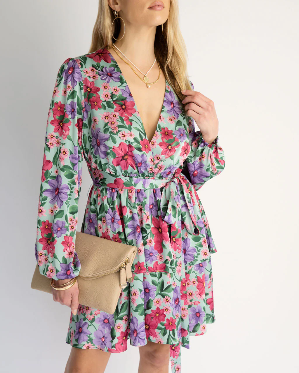 WFMD Sensational Floral Tiered Mini Dress