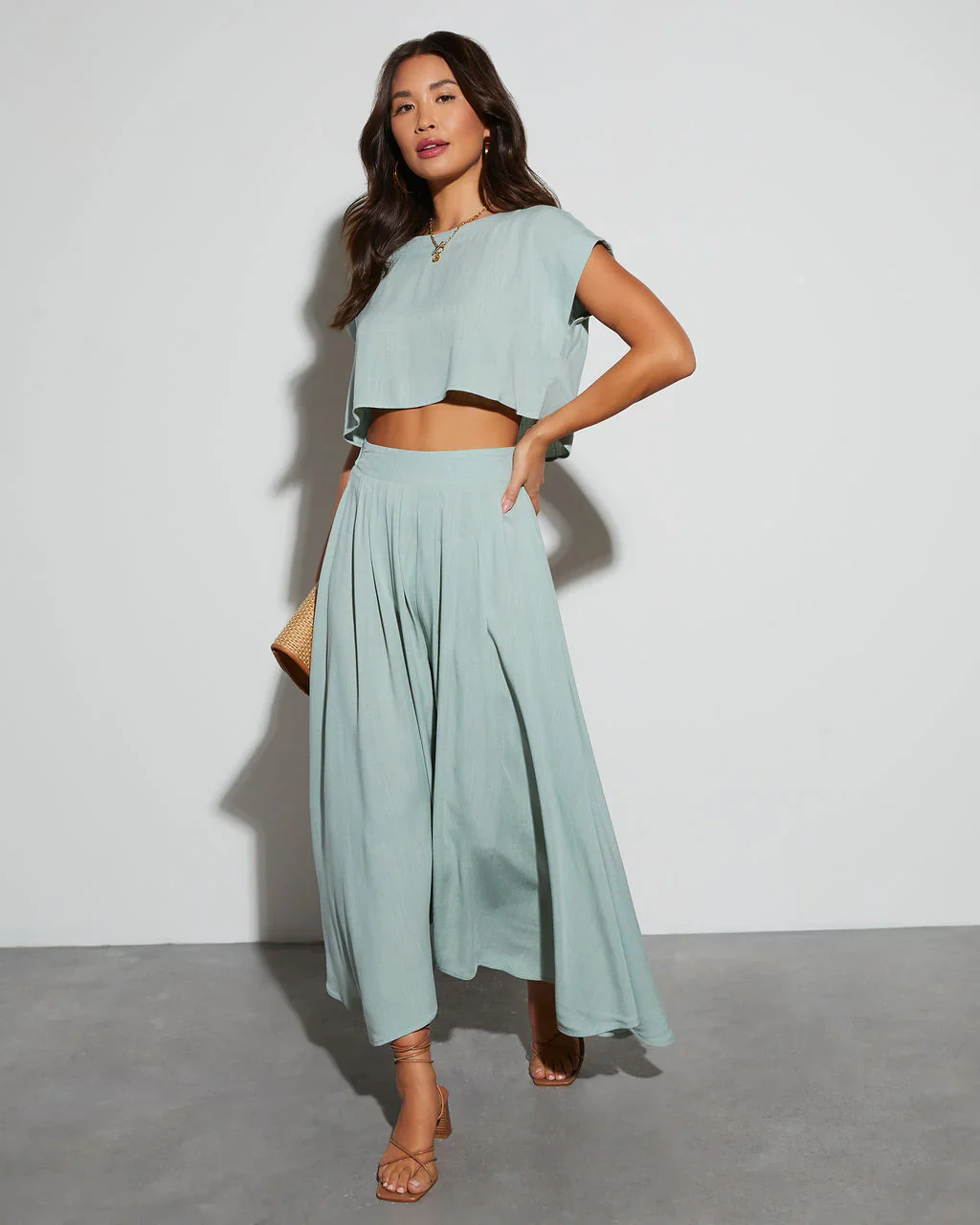 WFMD Fresh Breeze Asymmetrical Hem Maxi Skirt