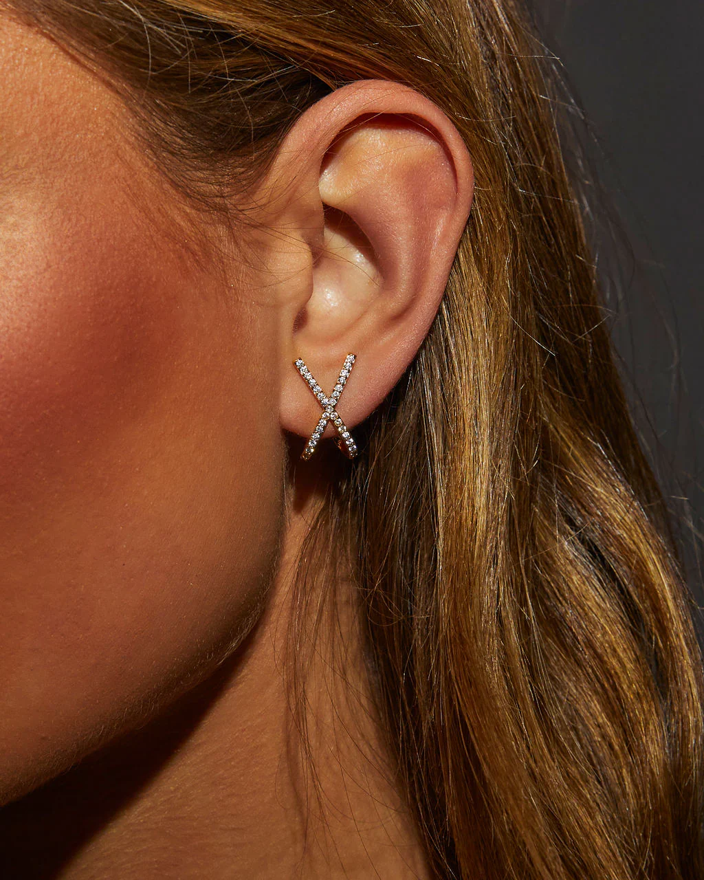 WFMD Pave Criss Cross Studs