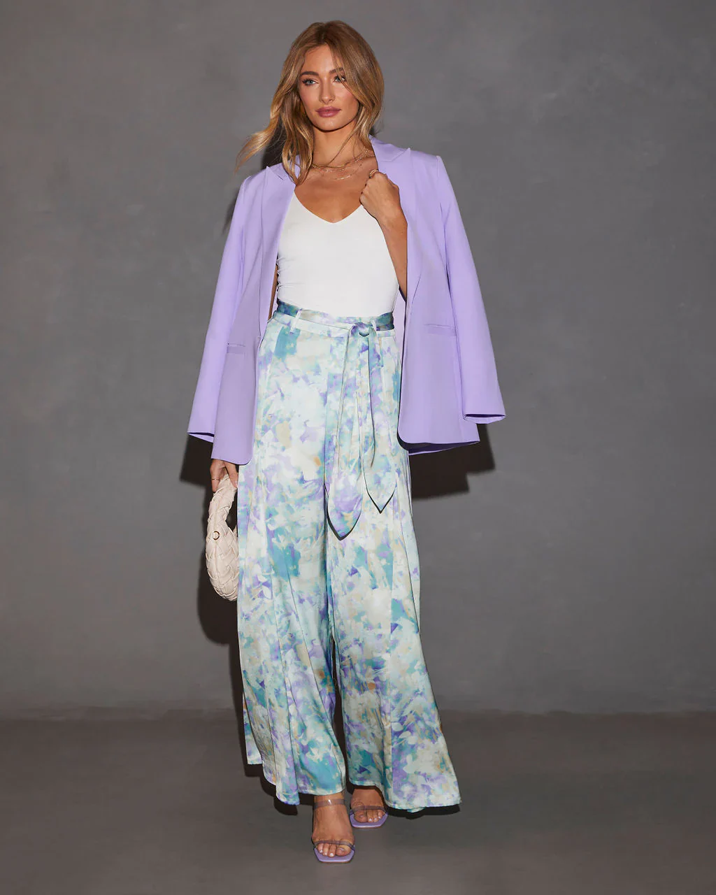 WFMD Meridian Wide Leg Printed Tie Waist Trouser