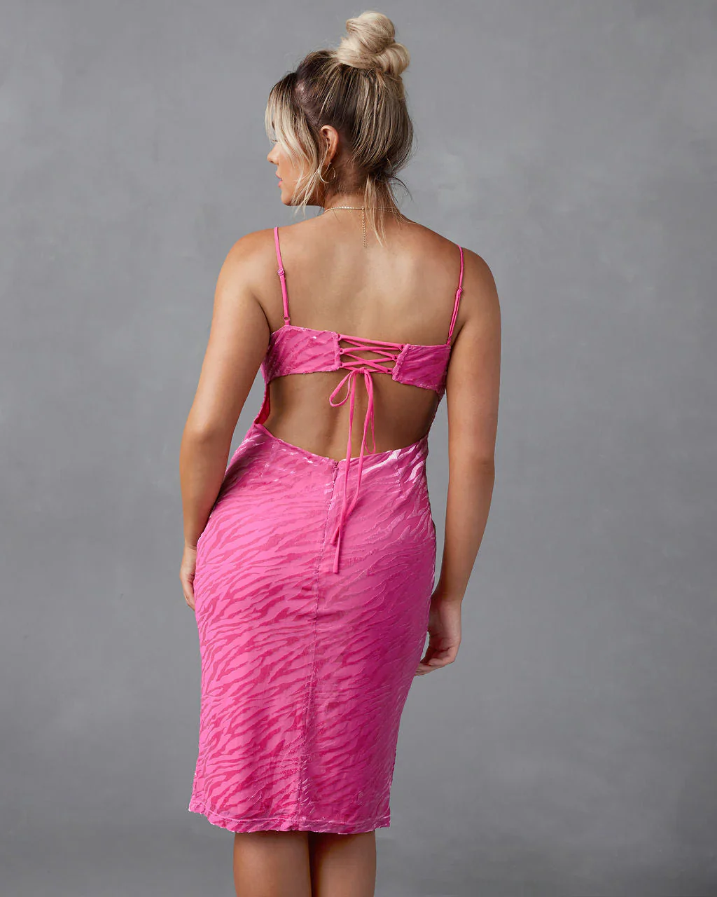 WFMD Martini Velvet Slit Midi Dress