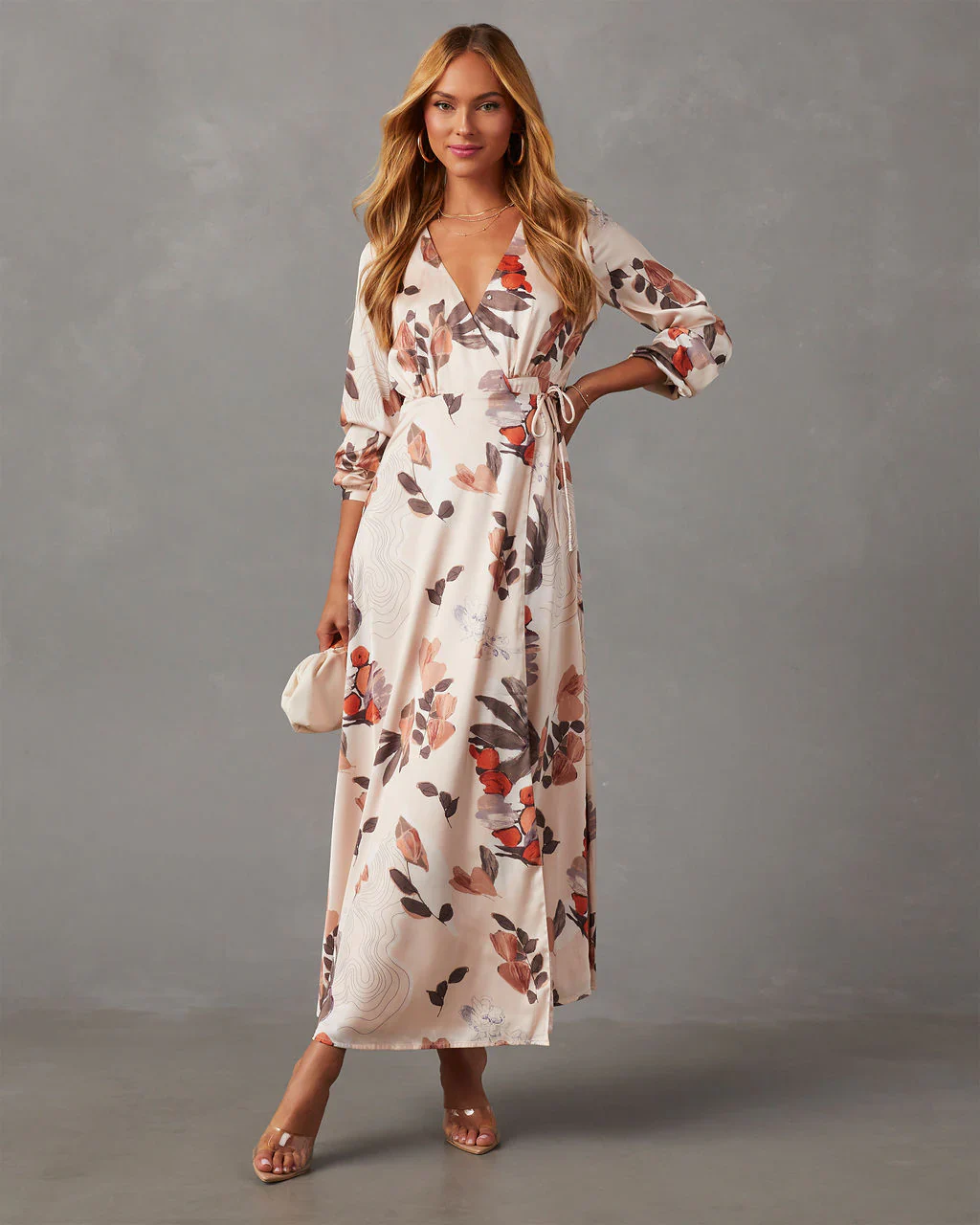 WFMD Magdela Printed Long Sleeve Maxi Dress