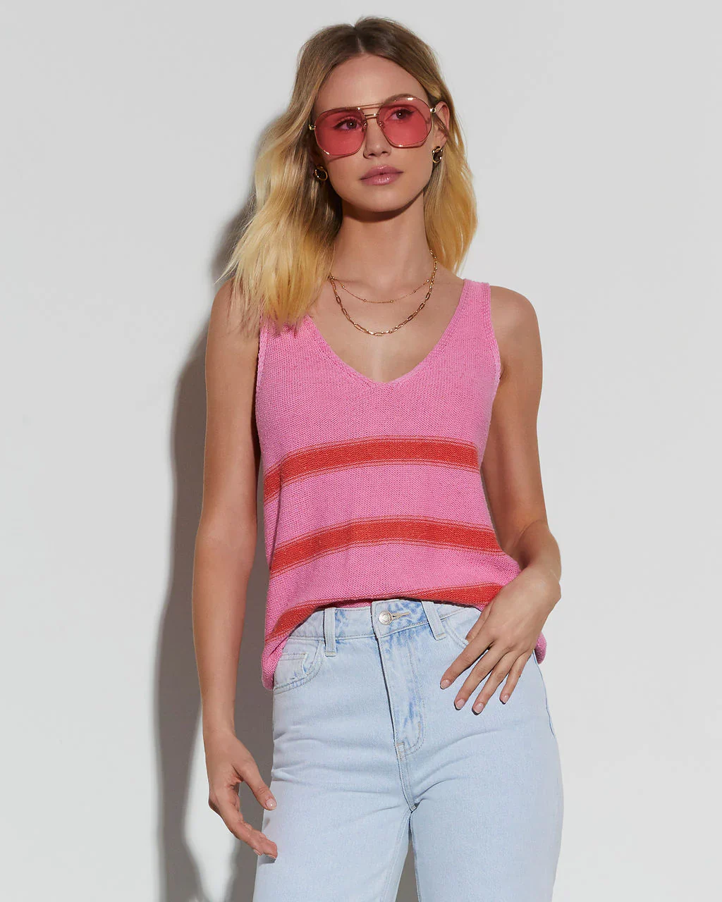 WFMD Arthur Knit Cotton Blend Striped Tank